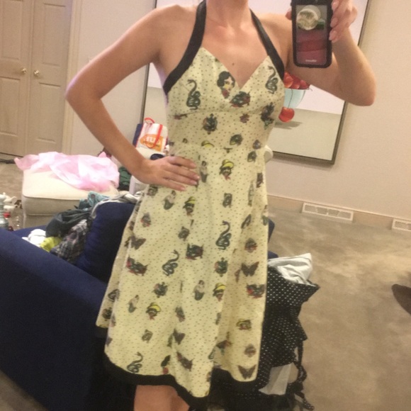 Flash Tattoo Rockabilly Pin Up Dress - Picture 5 of 7